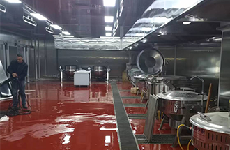 10月5日，泰山玻璃纖維（太原）有限公司職工餐廳裝飾裝修施工項目-志遠凈化工程項目進度